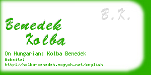 benedek kolba business card